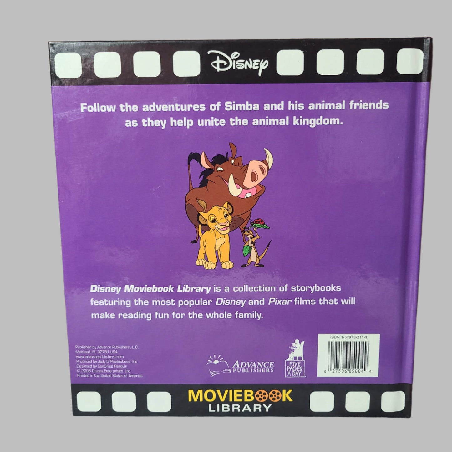 HC Disney The Lion King - Moviebook Library - Copyright 2006 - LIKE NEW