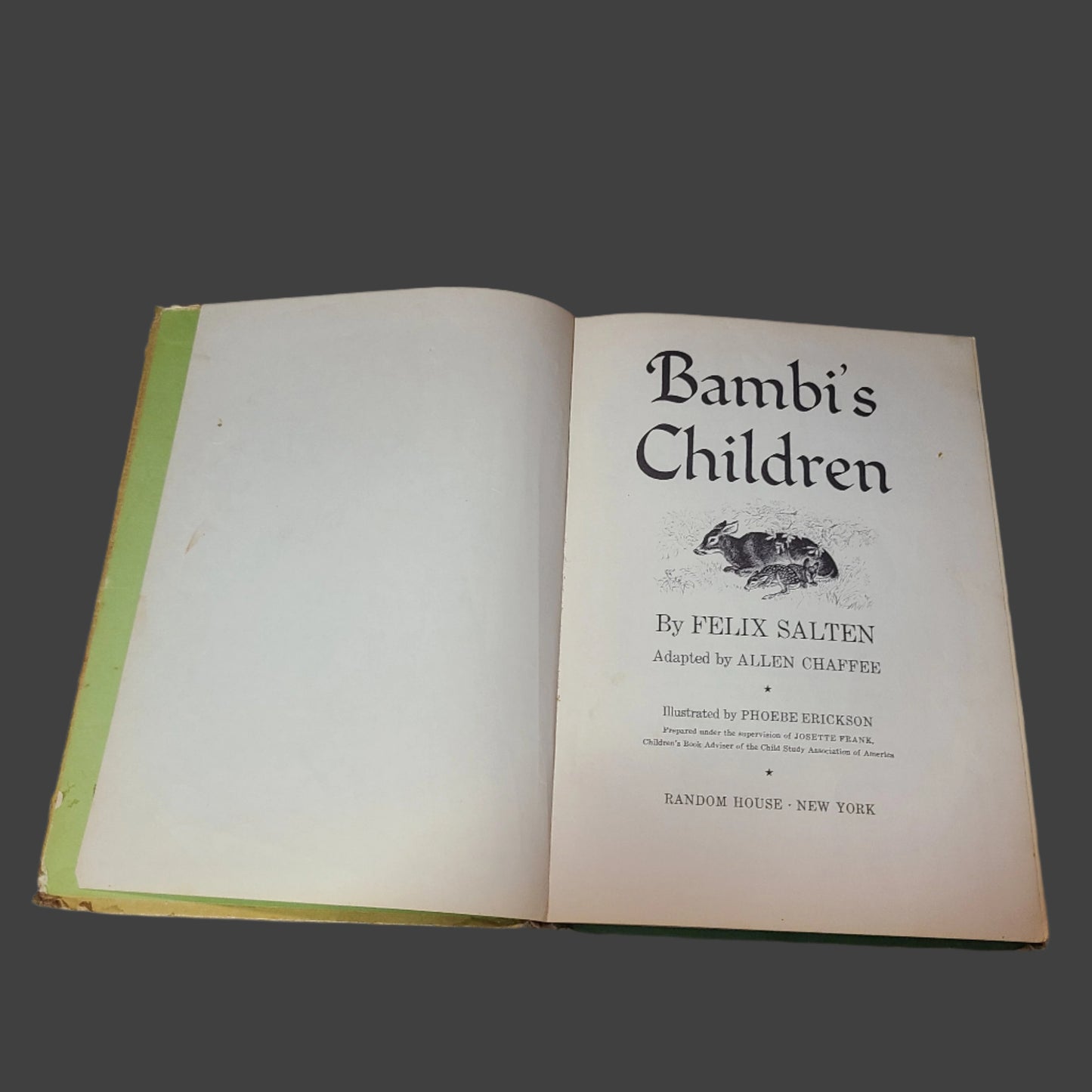 HC VTG Bambi's Children by Felix Salten & Old Rosie, The Horse Nobody Understood by Lilian Moore and Leone Adelson - Copyright 1950 & 1960 - USED