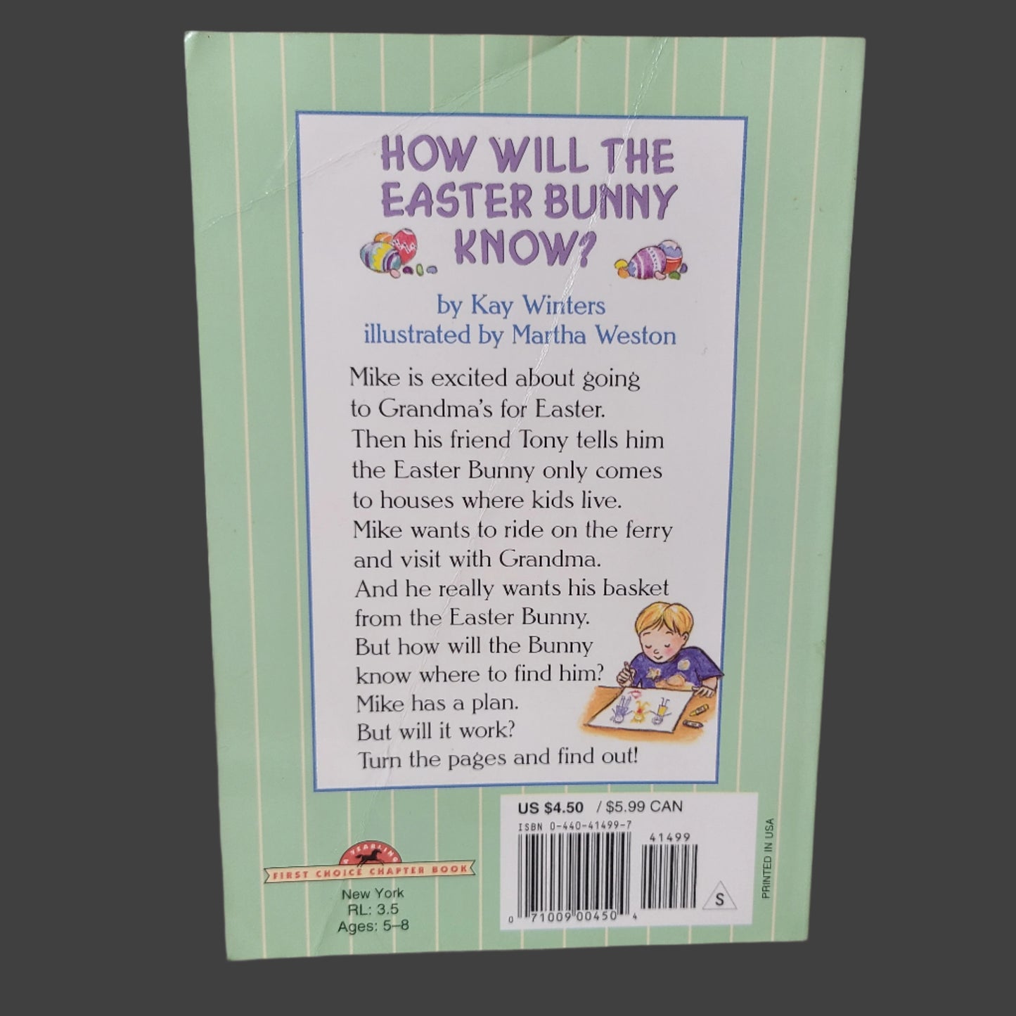 SC How Will the Easter Bunny Know? By Kay Winters - Copyright 1999 - Writing Inside - USED