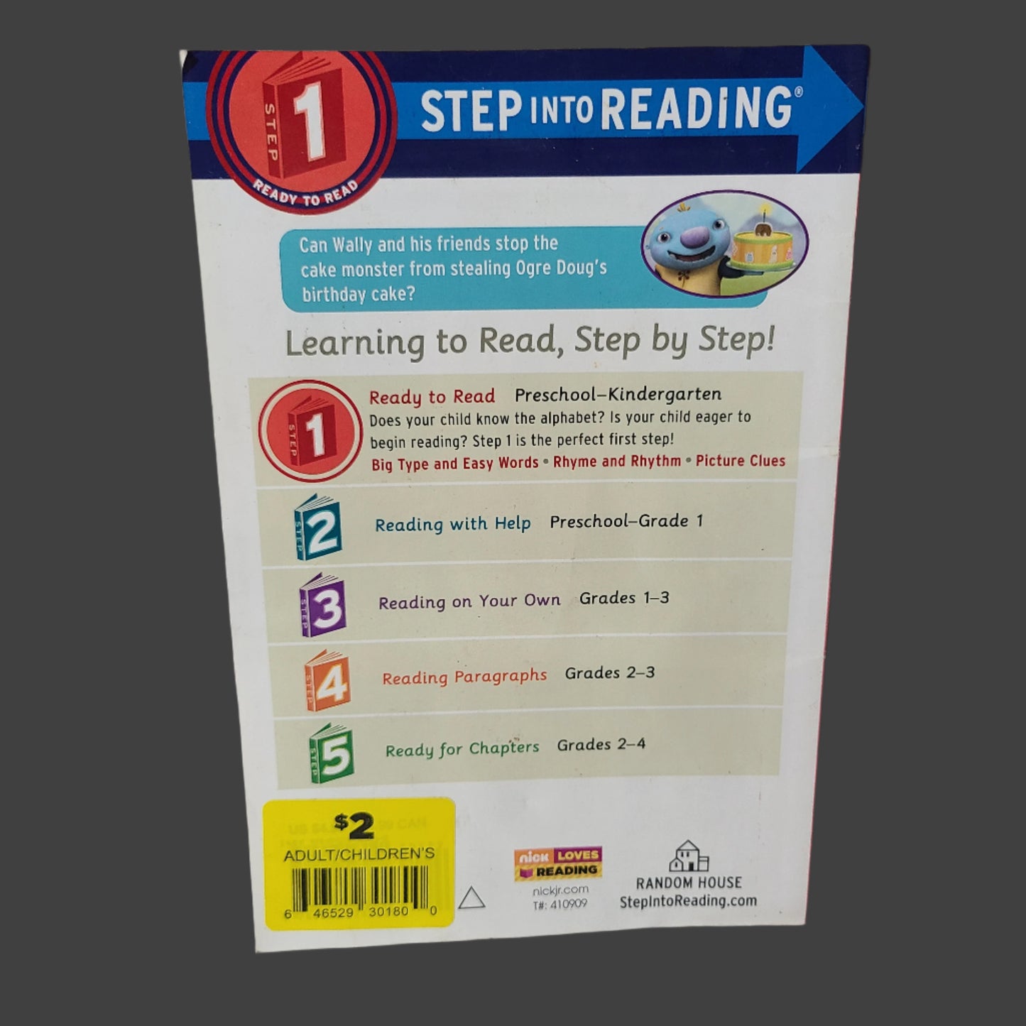 SC Step 1 Step Into Reading Nickelodean WallyKazam! The Cake Monster by Jennifer Liberts - Copyright 2015 - USED
