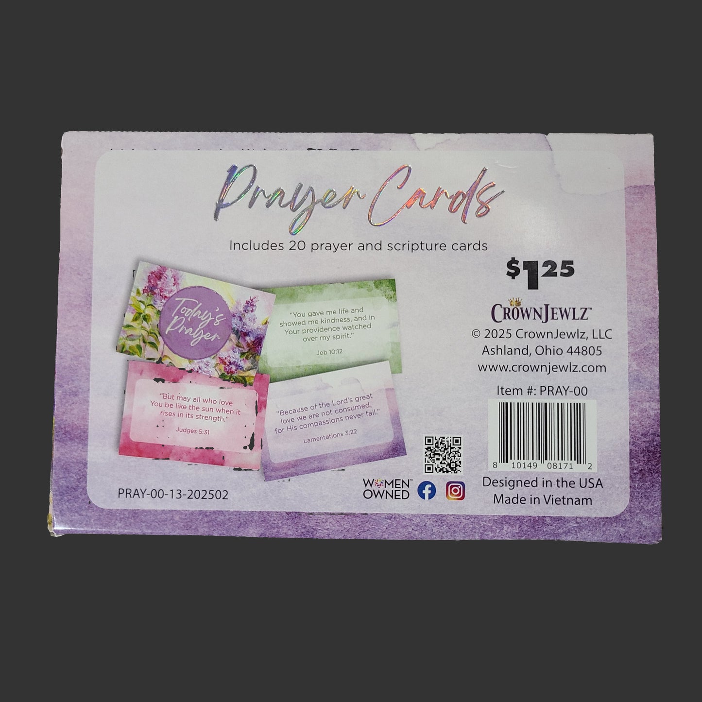 Crown Jewlz 20PK Prayer Cards - NEW