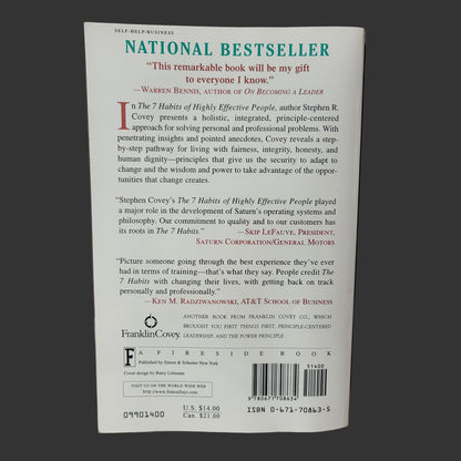 SC The 7 Habits of Highly Effective People by Stephen R. Covey - Copyright 1989 - USED