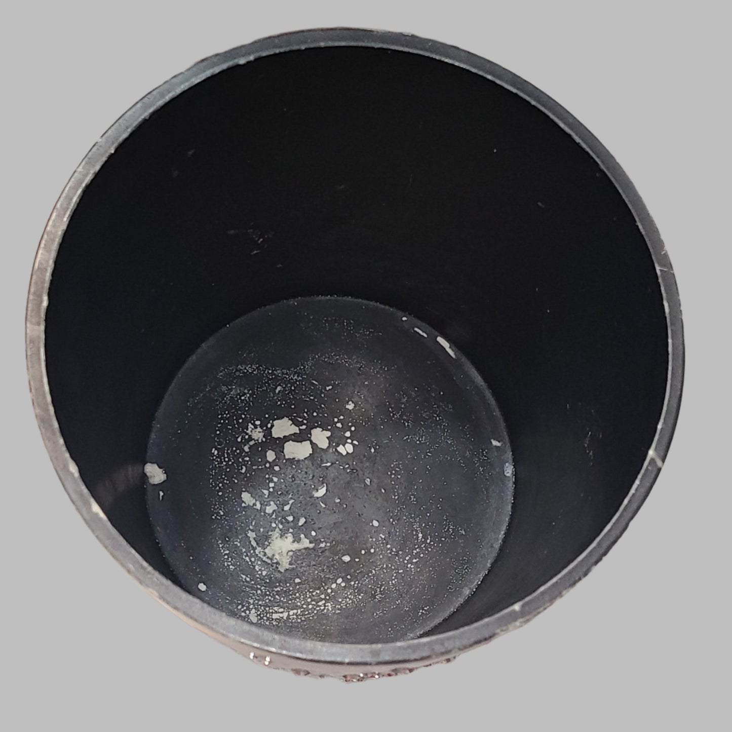 Black Bedazzled Bathroom Trash Bin - Paint is Chipped/Worn - USED