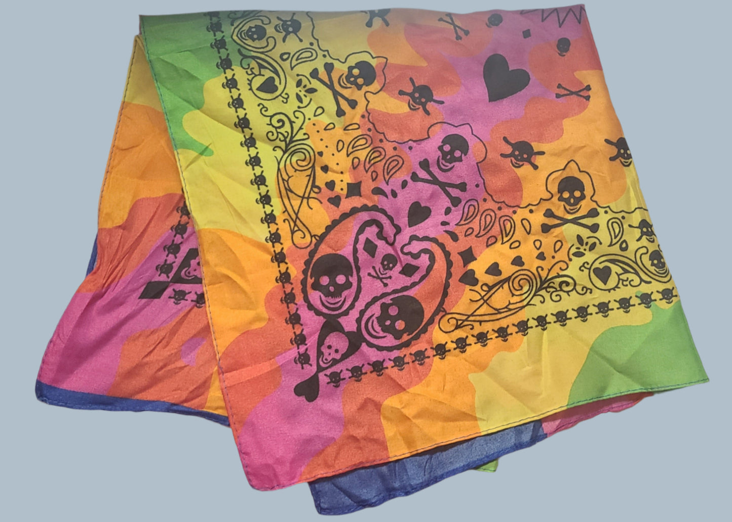 Multi-Color Skull Bandana – Bold & Edgy Design - LIKE NEW