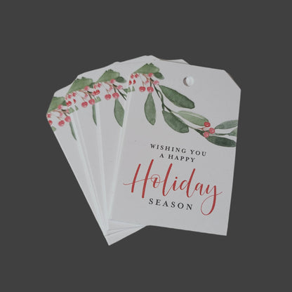 13CT Wishing You A Happy Holiday Season Gift Tags - LIKE NEW