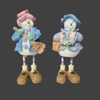 Set of 2 K's Collection Snowmen Big Shoes - USED