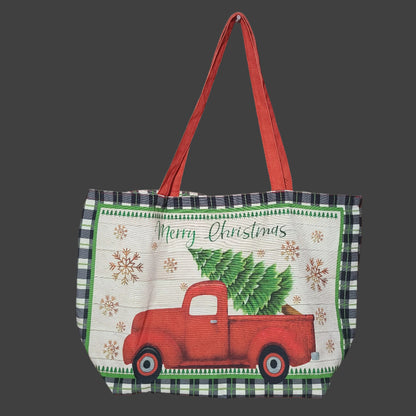 Large Christmas Bag w/ Truck & Tree - SOME DAMAGE - USED
