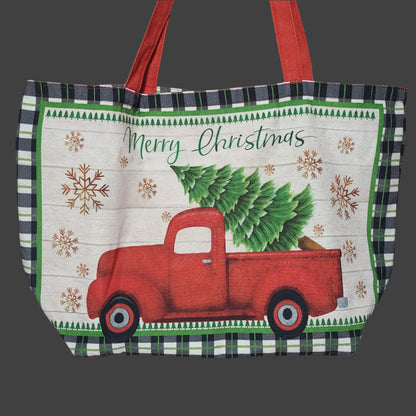 Large Christmas Bag w/ Truck & Tree - SOME DAMAGE - USED