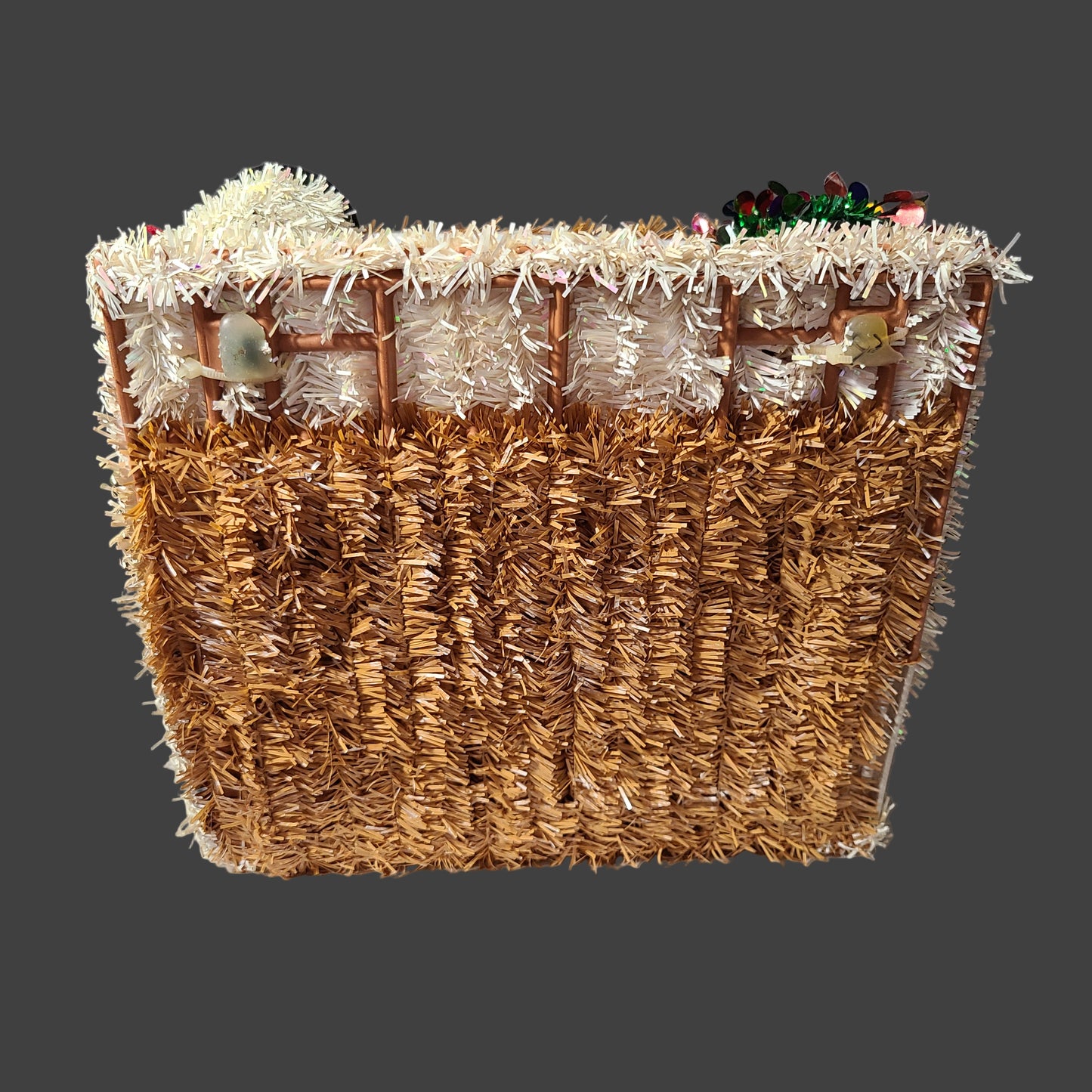 Unbranded Handmade Garland Gingerbread House Display - Snowman Missing Face - AS IS