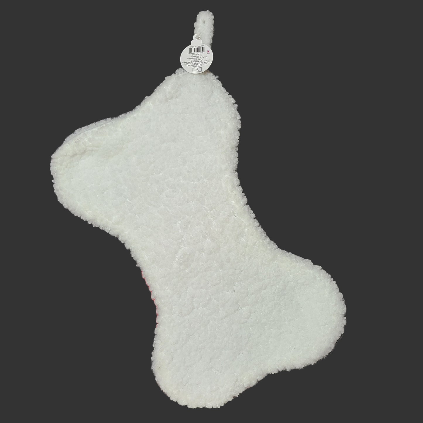 Novelty Stocking - Dog Bone w/ Red Ribbon - NEW