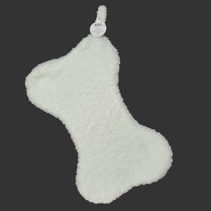 Novelty Stocking - Dog Bone w/ Red Ribbon - NEW