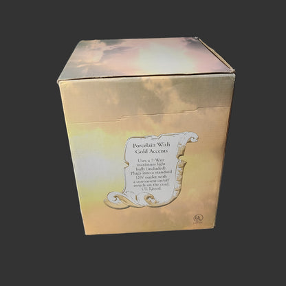 VTG Ceramic Christmas Nativity Bell Lamp - Tested - USED