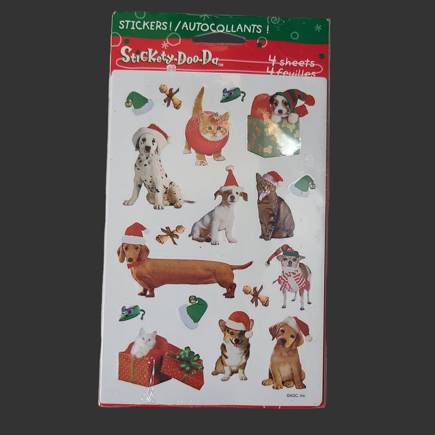 4 Sheets Stickety-Doo-Da Christmas Animal Stickers - NEW
