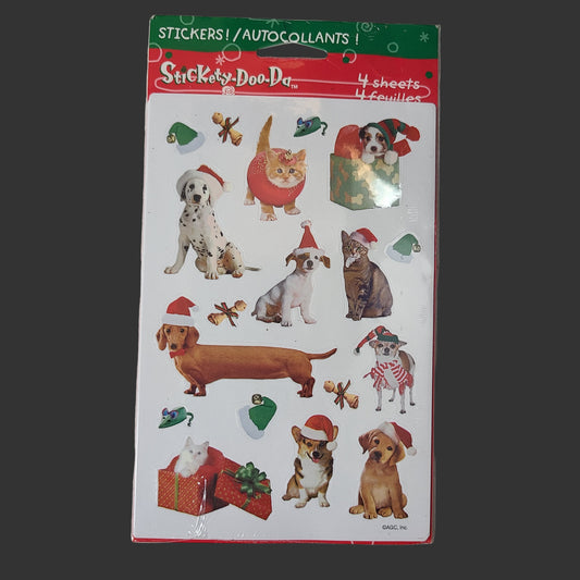 4 Sheets Stickety-Doo-Da Christmas Animal Stickers - NEW