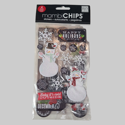 4 Sheets Mambi Chips Christmas Stickers - NEW