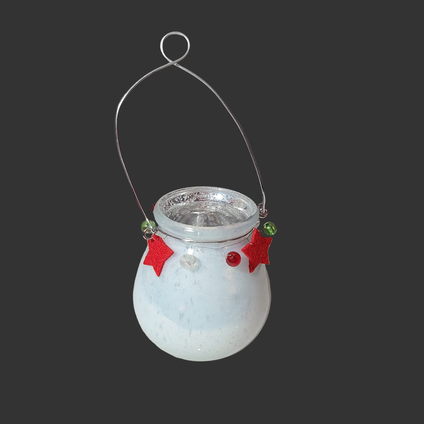 Handmade Christmas Candle Holder w/ Handle - USED