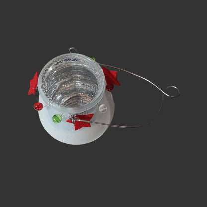 Handmade Christmas Candle Holder w/ Handle - USED