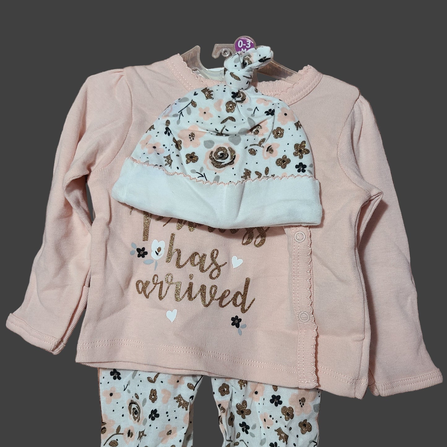 0-3M Gerber 3 Piece "The Princess Has Arrived" Set - NEW