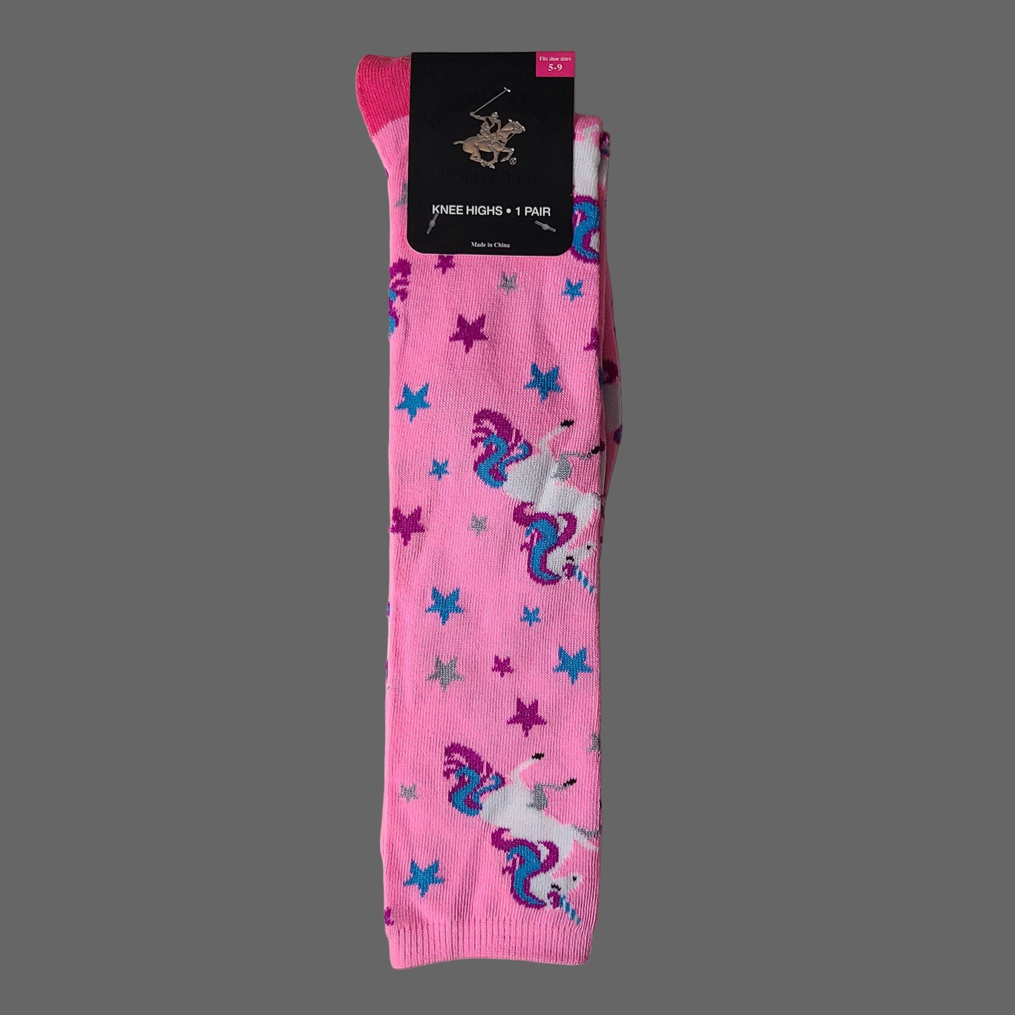 Beverly Hills Polo Club Knee High Unicorn Socks - 1 Pair - Size 5-9 - NEW
