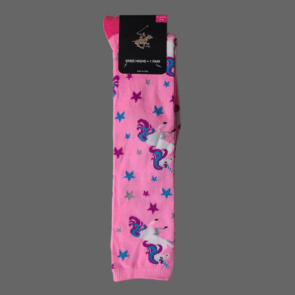 Beverly Hills Polo Club Knee High Unicorn Socks - 1 Pair - Size 5-9 - NEW