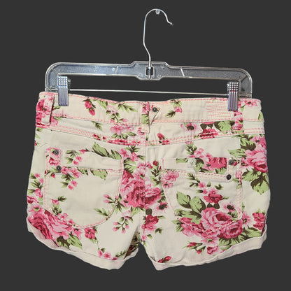 Women's 5/6 Rue21 Pink Floral Jean Shorts - USED