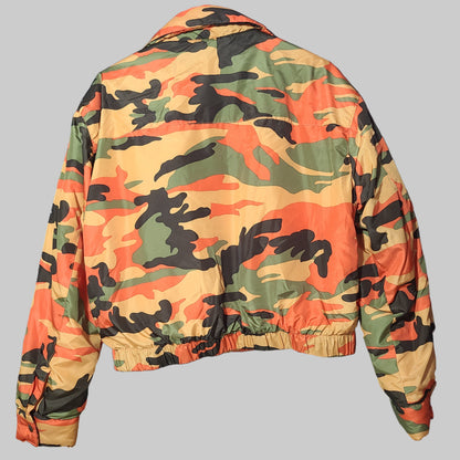 C'est Toi Women's M Orange Camo Coat - LIKE NEW
