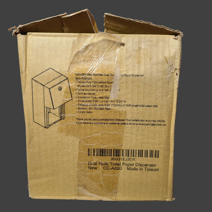 Stylever Lockable Wall Mounted Dual Rolls Toilet Paper Dispenser - CC-A800 - Key Not Included - NEW