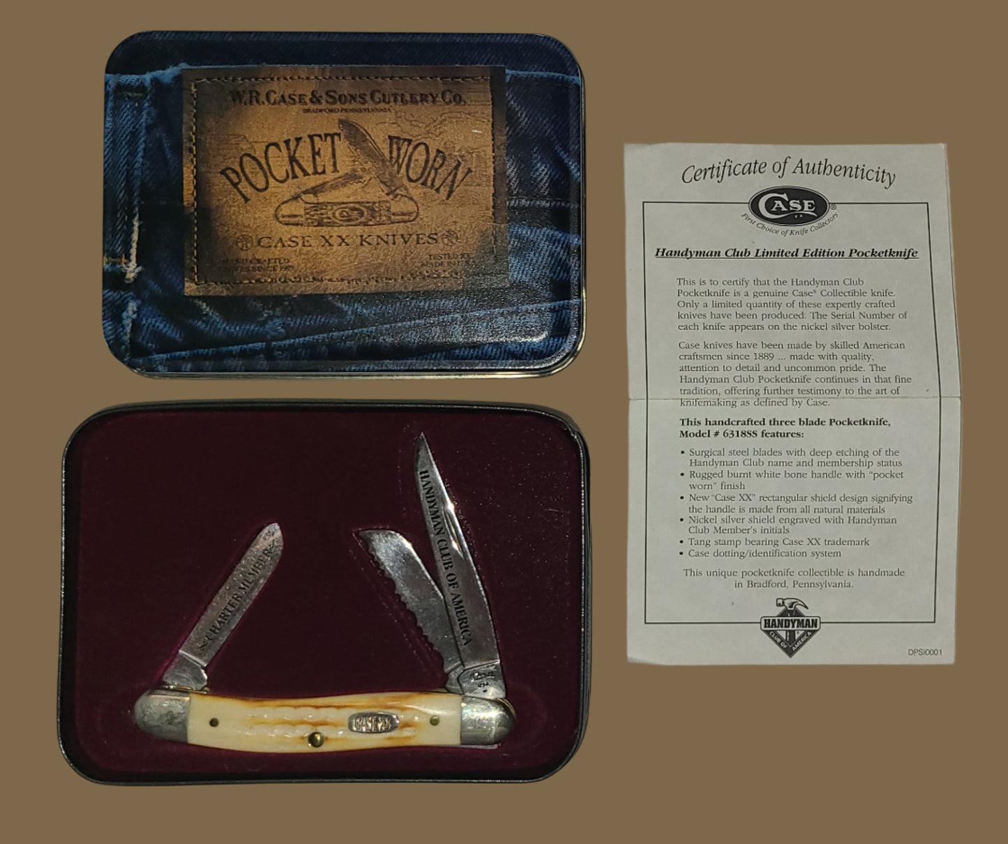 W.R. Case & Sons Handyman Club Limited Edition Pocketknife w/ COA - LIKE NEW