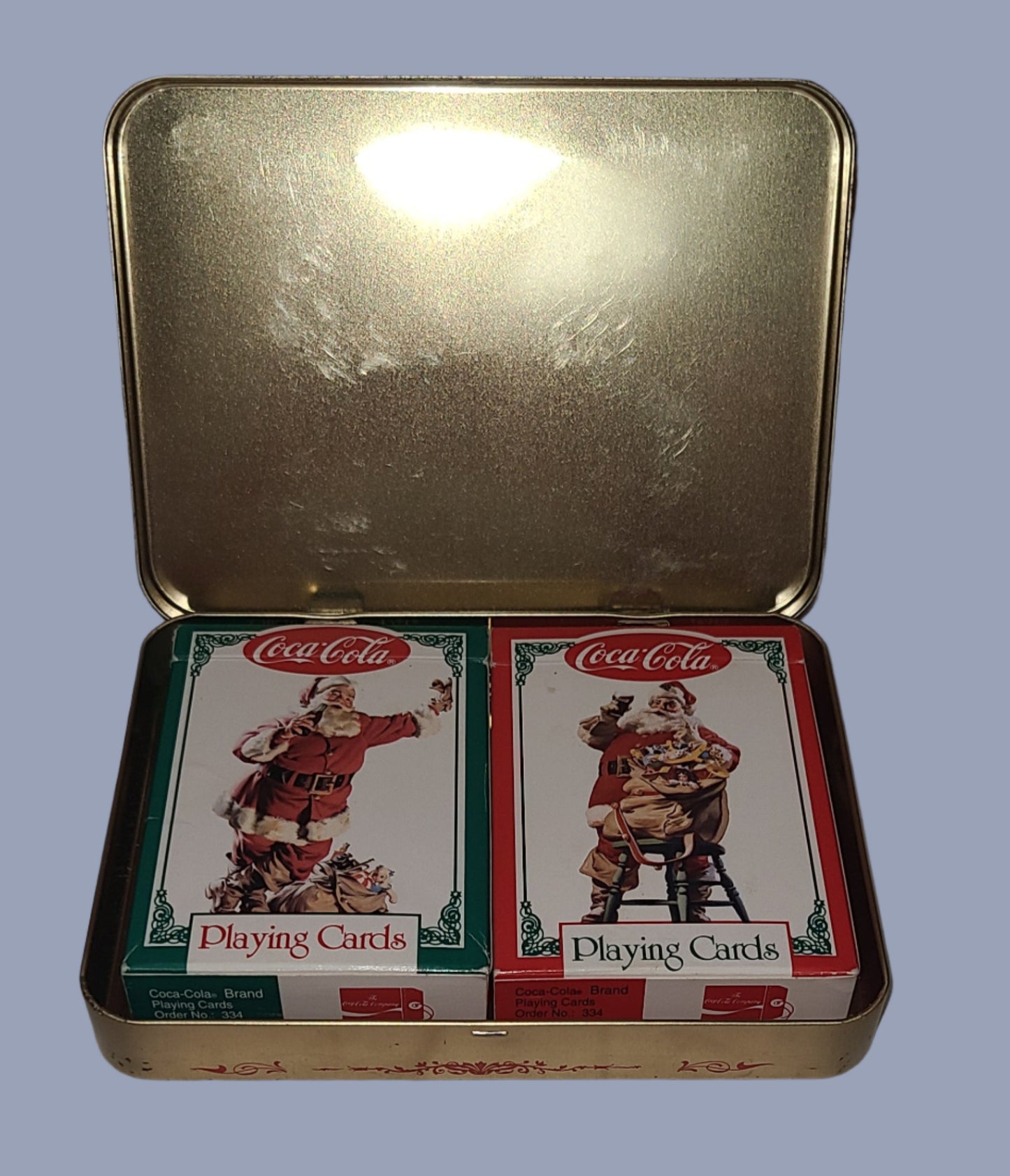 Coca-Cola Nostalgia Playing Cards in Collectible Tin – 1994 - USED