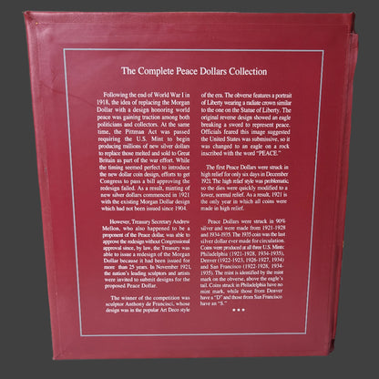 The Complete Peace Dollars Collection Empty Box - USED