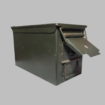 Empty Metal Green Ammo Box 11" x 7" - USED