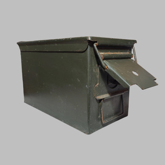 Empty Metal Green Ammo Box 11" x 7" - USED