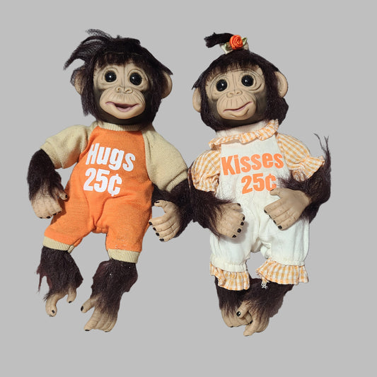 VTG Ashton Drake Life Like Monkey Doll - Hugs & Kisses Boy & Girl - USED