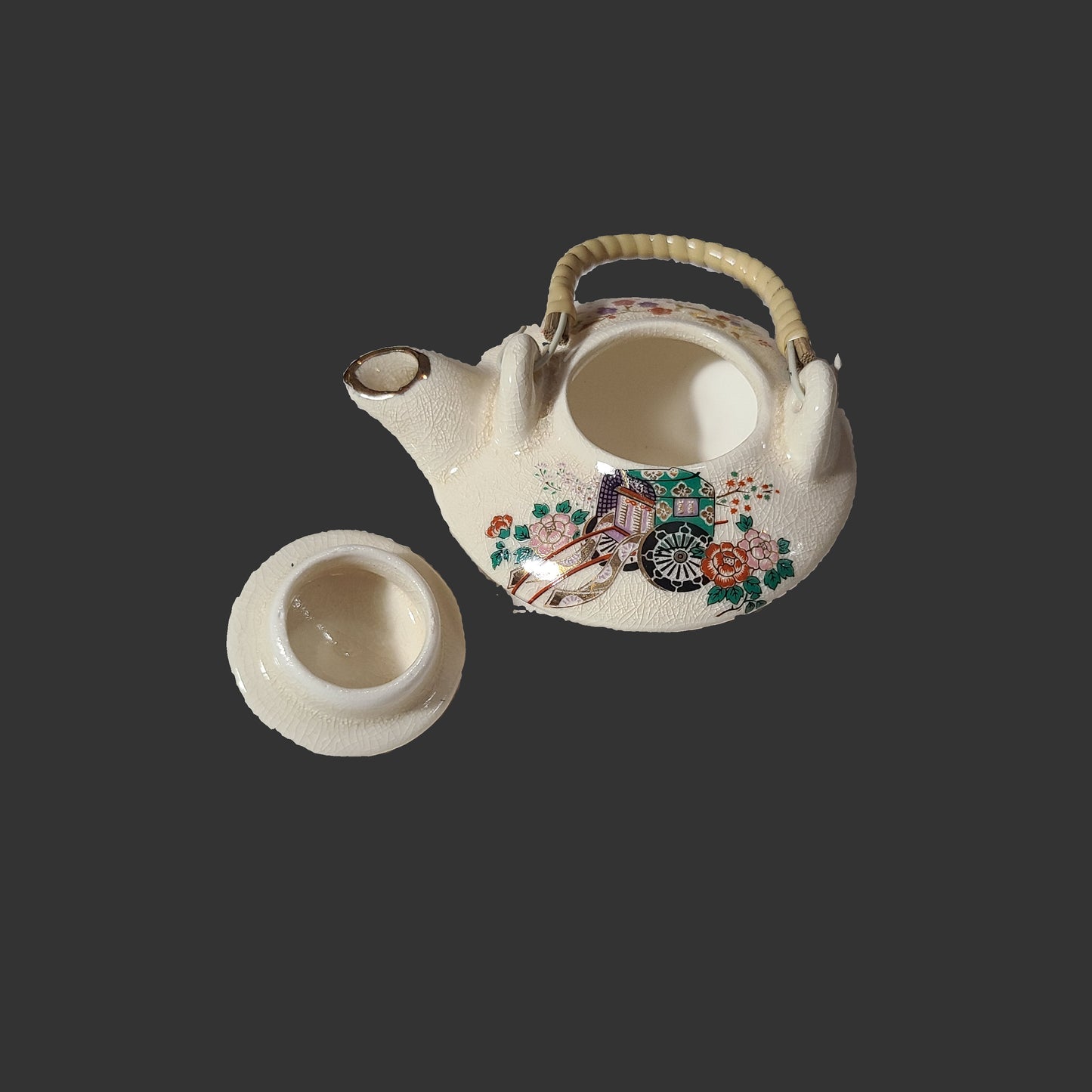 Antique Japanese Ceramic Miniature Tea Set for 2 - USED