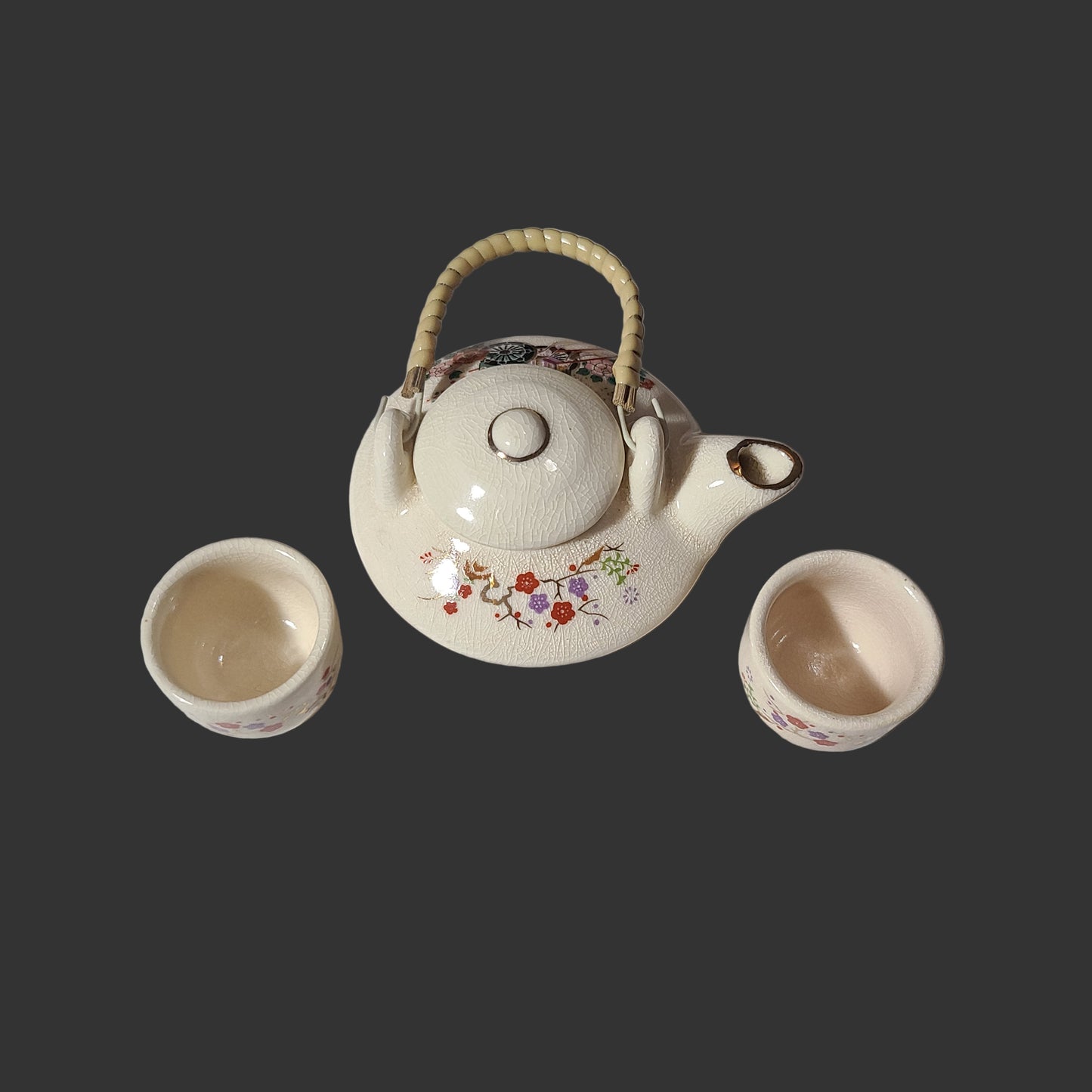 Antique Japanese Ceramic Miniature Tea Set for 2 - USED