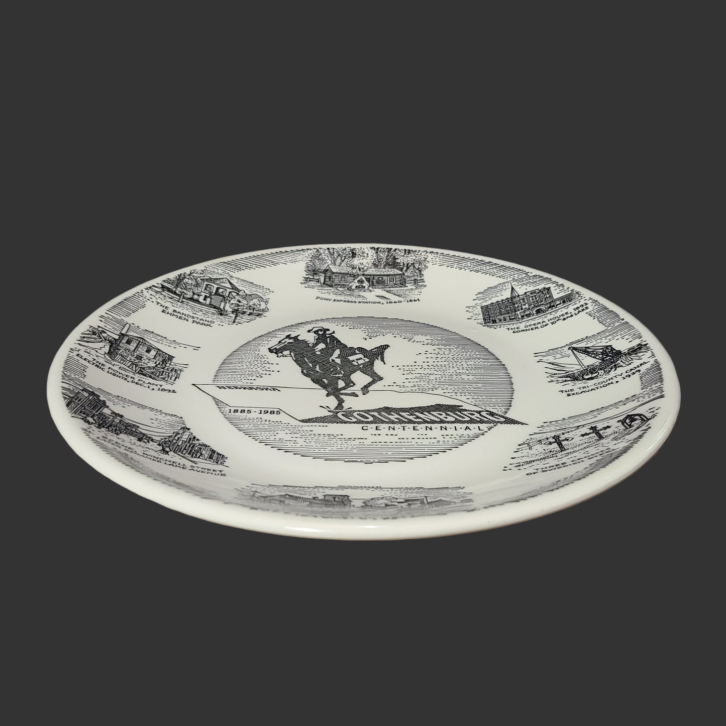 VTG 1885-1985 Gothenburg Nebraska Centennial Plate - LIKE NEW