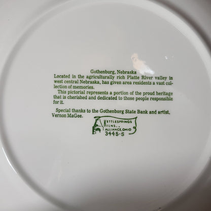 VTG 1885-1985 Gothenburg Nebraska Centennial Plate - LIKE NEW