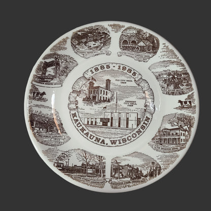 VTG 1885-1985 Kaukauna Wisconsin Centennial Plate - USED