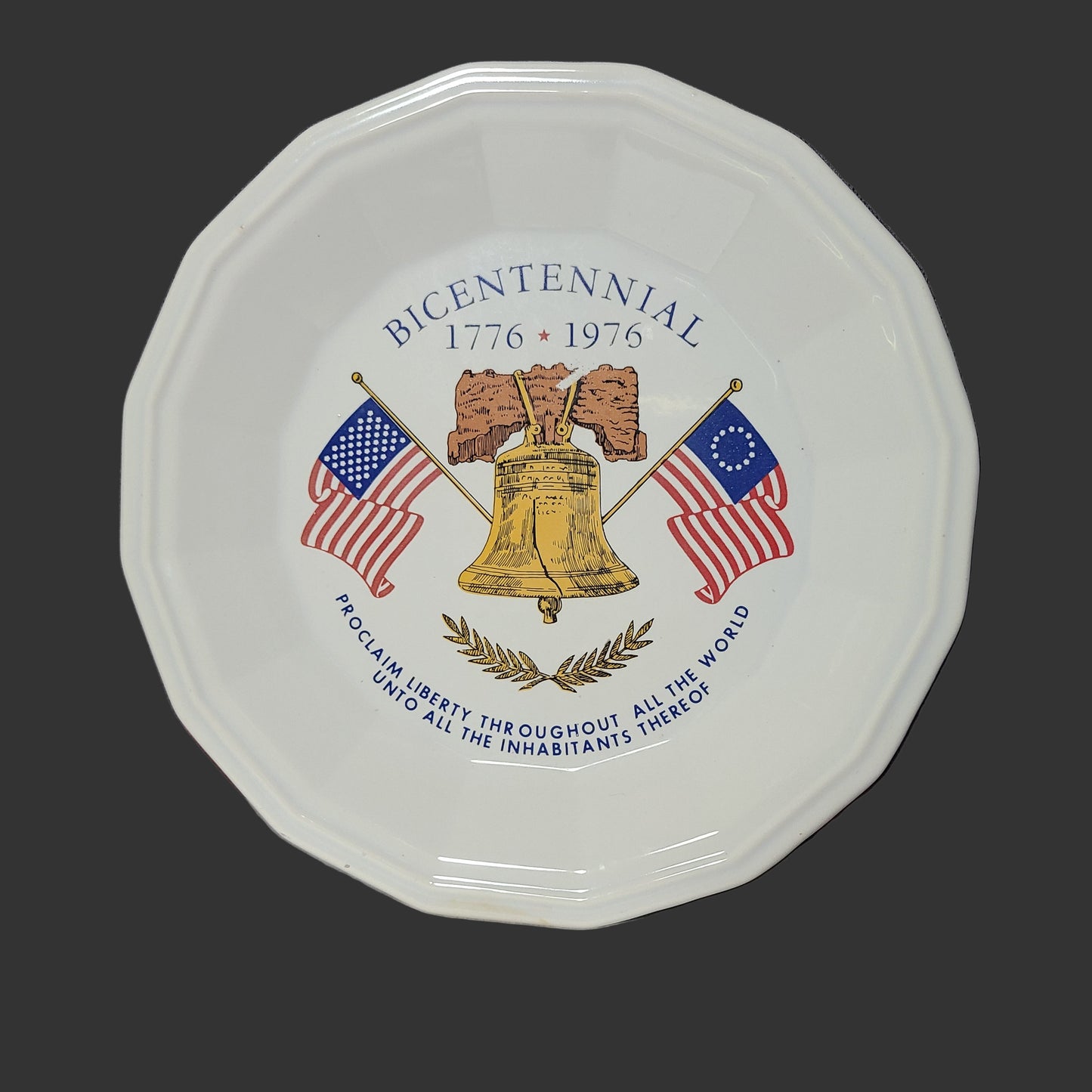 VTG 1776-1976 US Liberty Bell Bicentennial Plate - USED