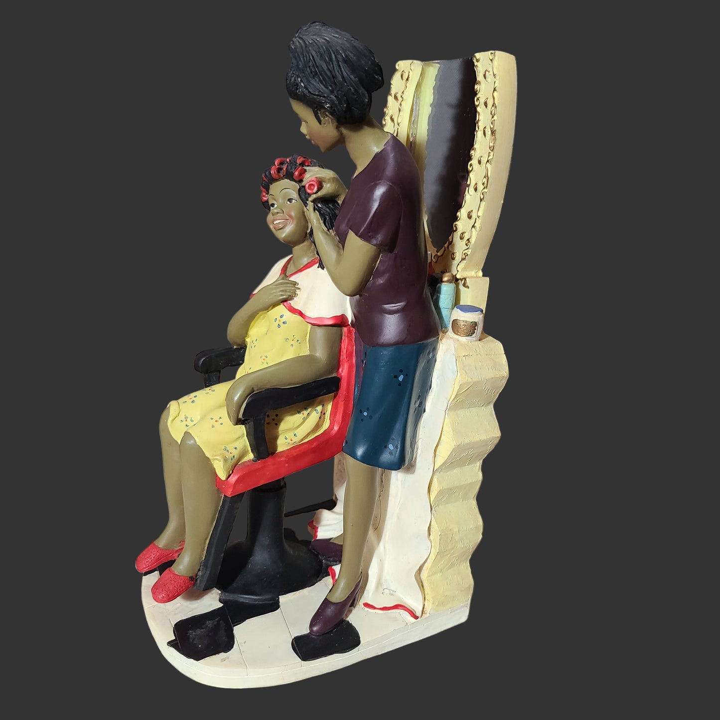 VTG Rare Ebony Visions Praise African American Beautician Figurine - USED