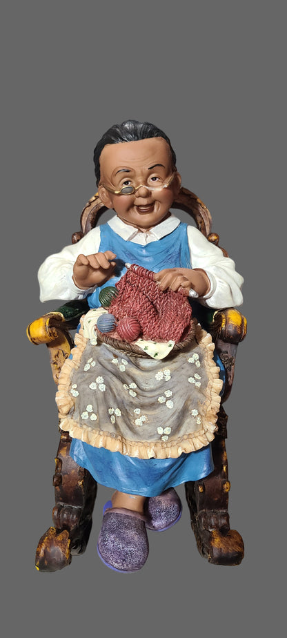 African American Grandma & Grandpa Rocking Chair Figurines - See Description - AS IS