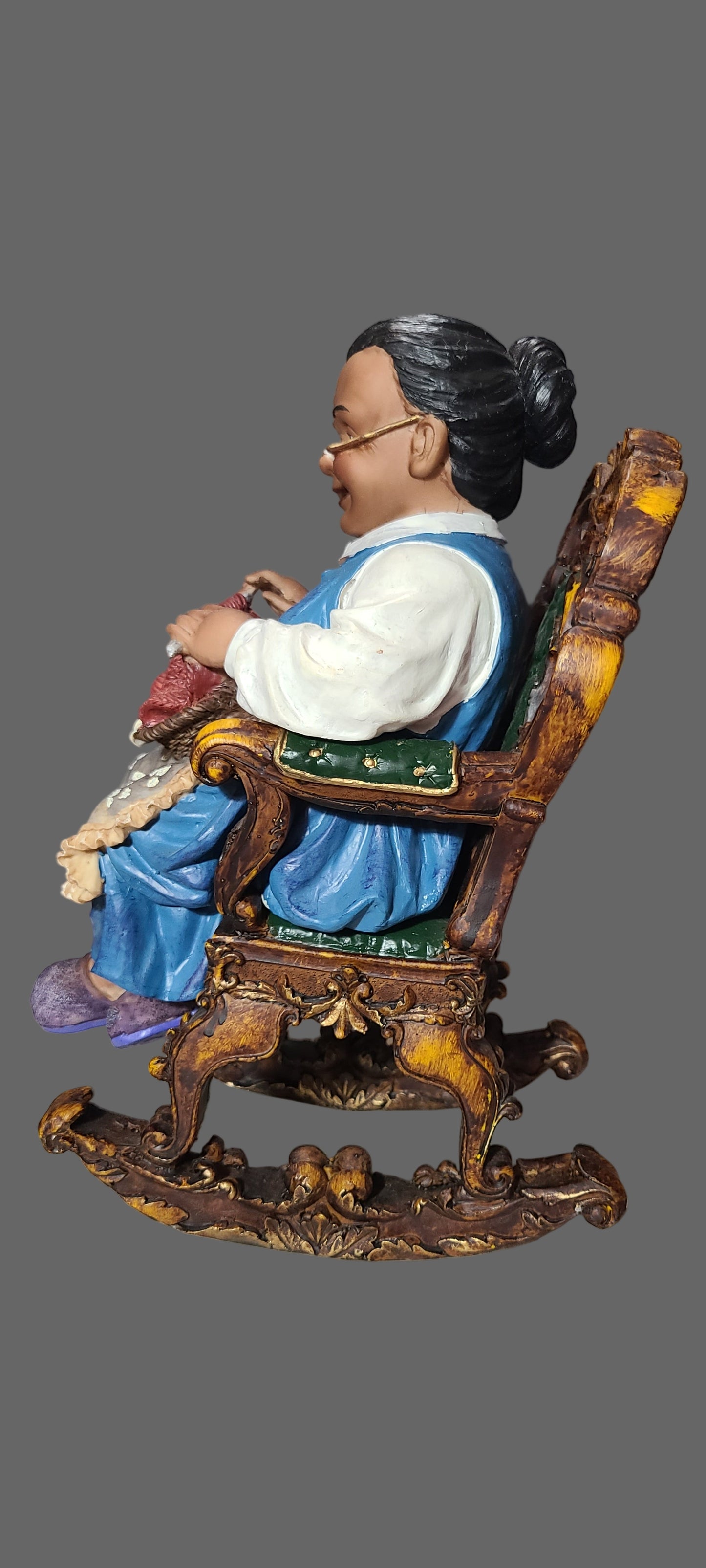 African American Grandma & Grandpa Rocking Chair Figurines - See Description - AS IS