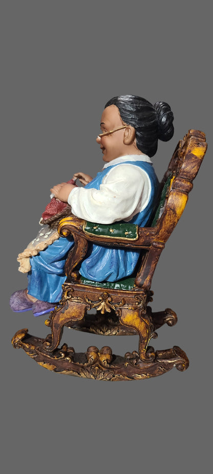 African American Grandma & Grandpa Rocking Chair Figurines - See Description - AS IS
