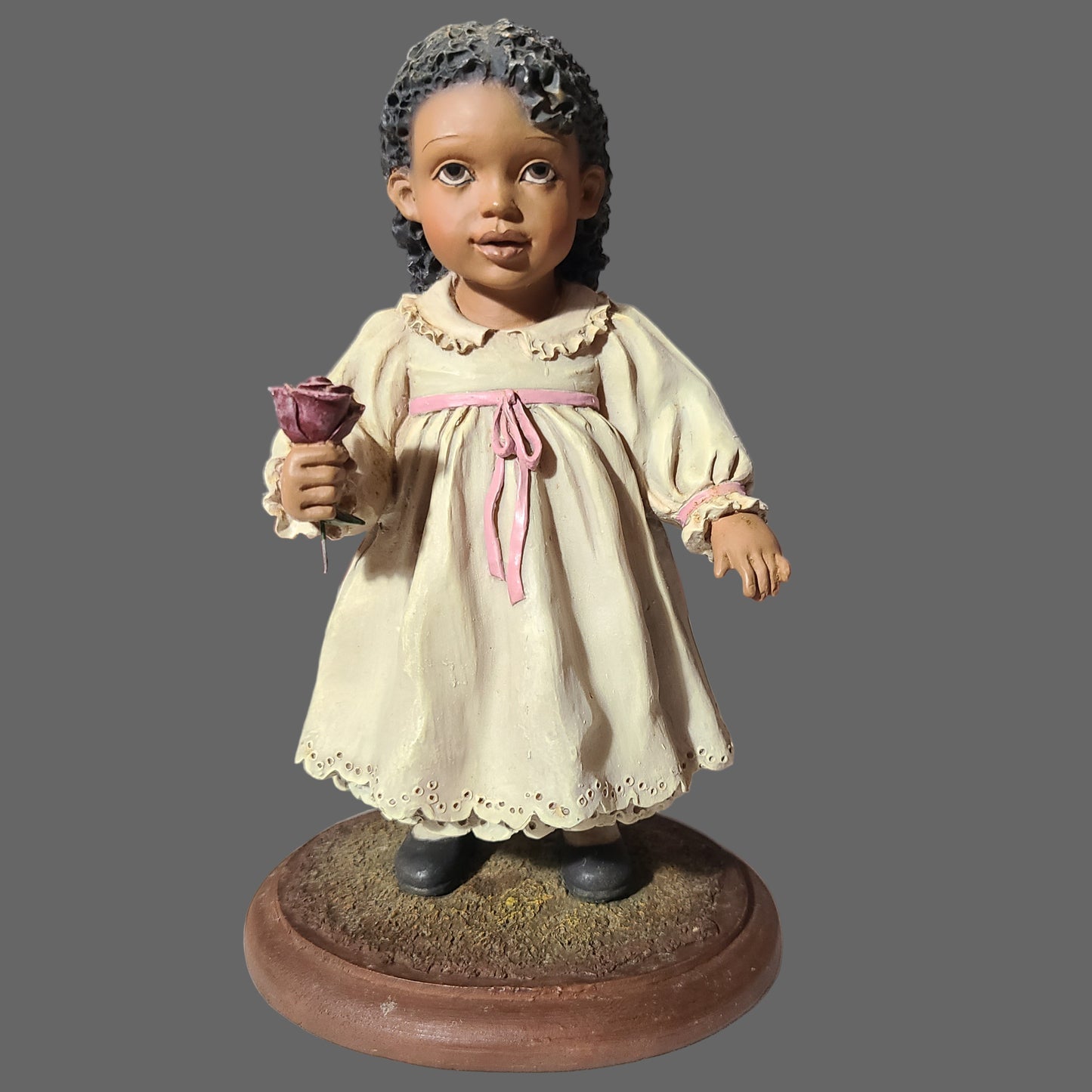 Retired Emma Jane's Babies "Chloe Gave Her Momma a Rose for Christmas" Figurine - USED