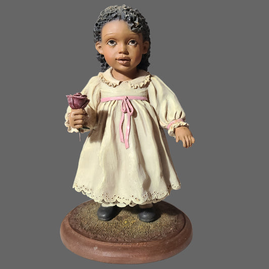 Retired Emma Jane's Babies "Chloe Gave Her Momma a Rose for Christmas" Figurine - USED