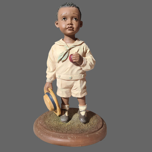 Retired Emma Jane's Babies "Nate's Pa Took Him to His First Day of School" Figurine - USED