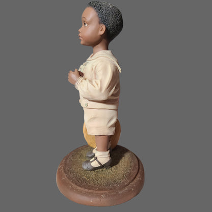Retired Emma Jane's Babies "Nate's Pa Took Him to His First Day of School" Figurine - USED