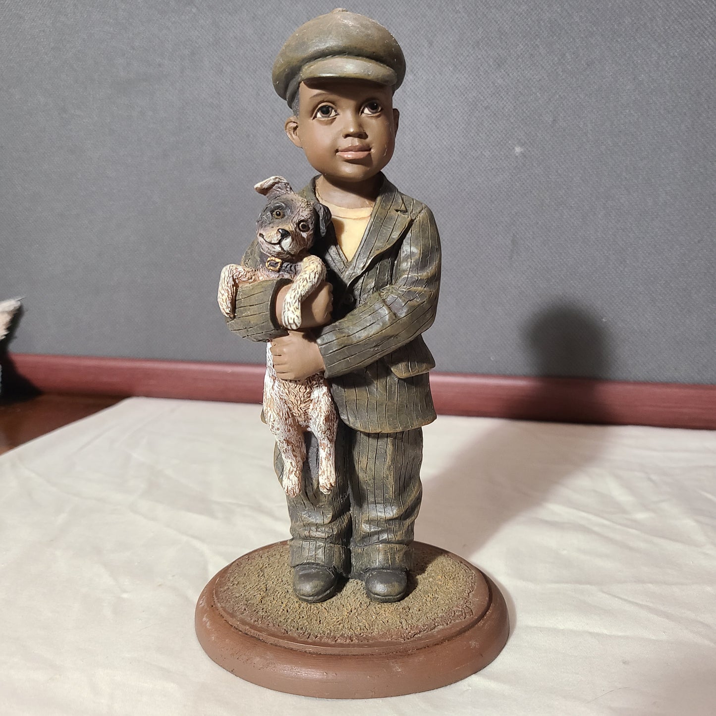 Retired Emma Jane's Babies "Booker Found the Lost Puppy Under the Old Barn" Figurine - USED