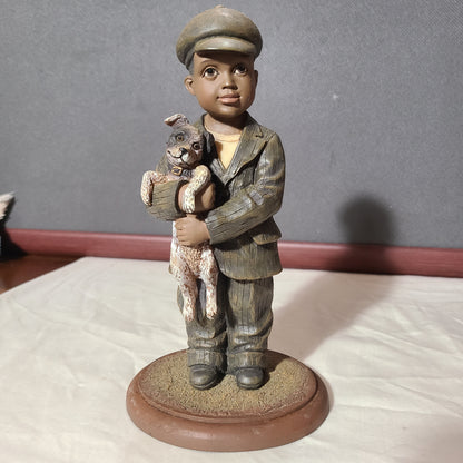 Retired Emma Jane's Babies "Booker Found the Lost Puppy Under the Old Barn" Figurine - USED