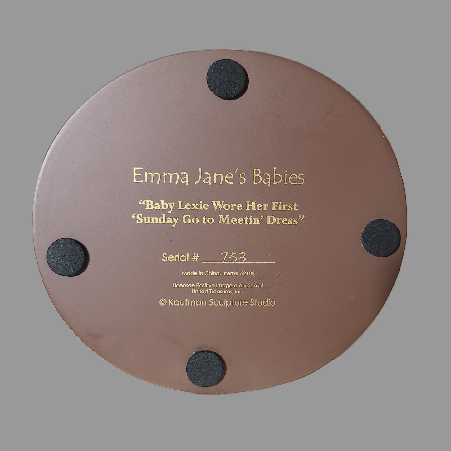 Retired Emma Jane's Babies "Baby Lexie Wore Her First 'Sunday Go to Meetin' Dress" Figurine - USED